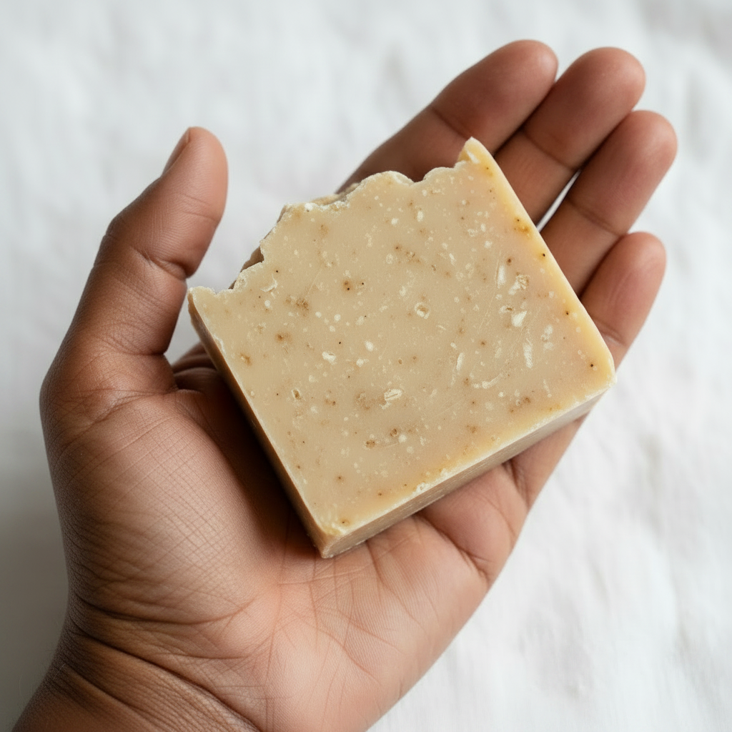 Oatmeal Honey Bar Scale - Black Woman's Hand