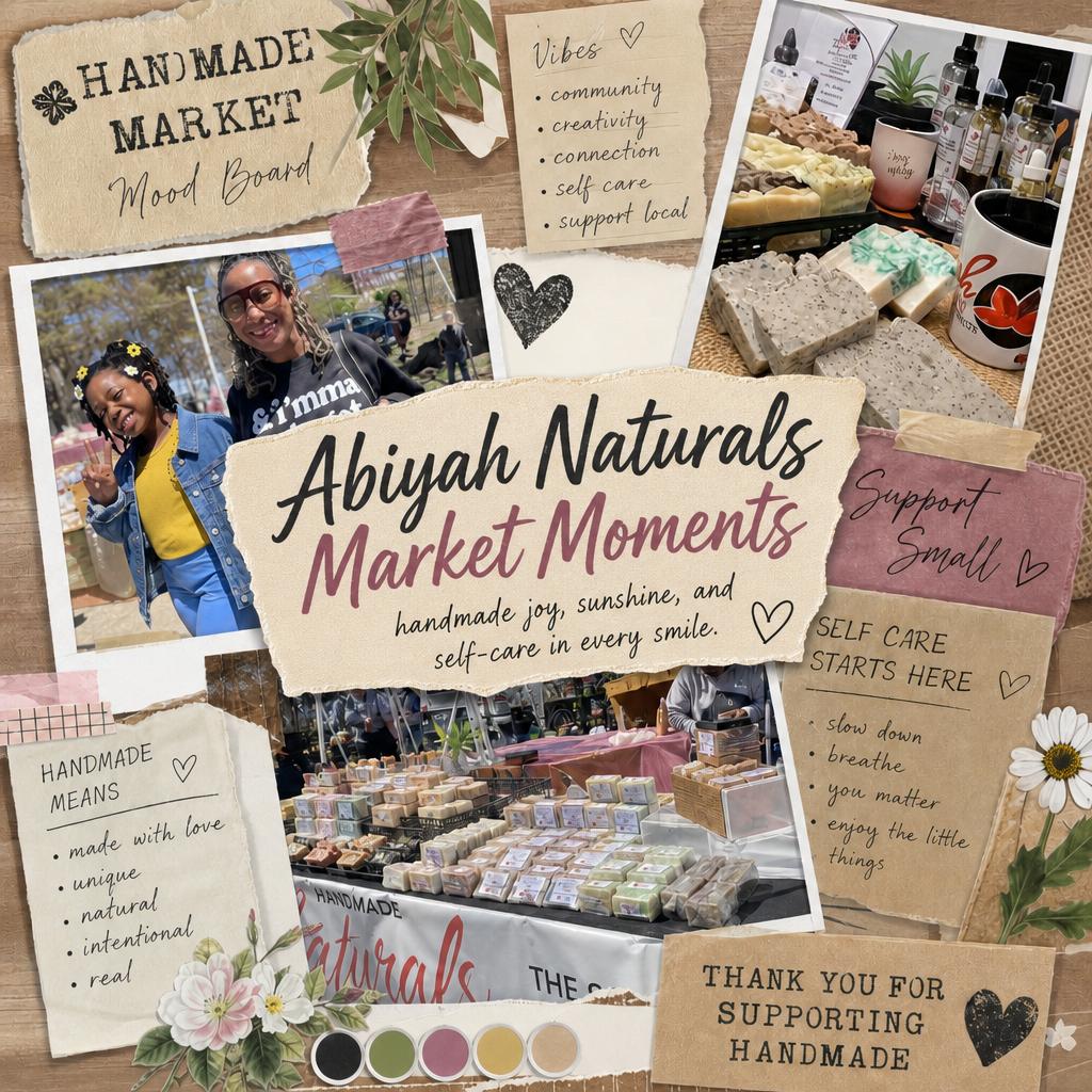 Keep checking in on where Abiyah Naturals will be!! Vending/Market season!