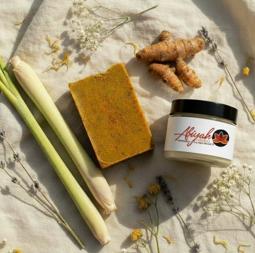 Lemongrass Turmeric Soap & Triple Butter Cream Bundle | Abiyah Naturals