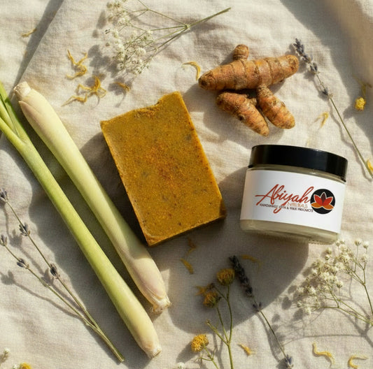 Lemongrass Turmeric Soap & Triple Butter Cream Bundle | Abiyah Naturals
