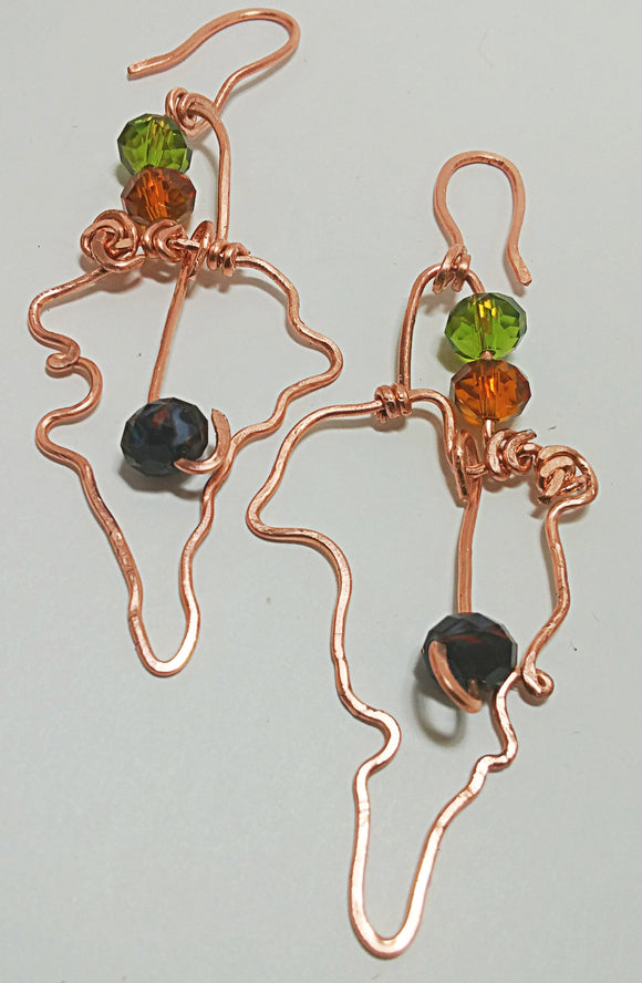 Earth: Copper & crystal earrings
