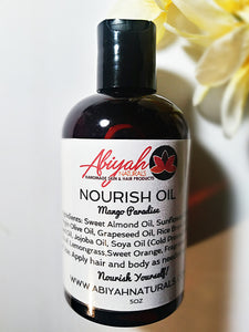 NOURISH- Mango Paradise Scent: Hair and Body Oil 4 oz