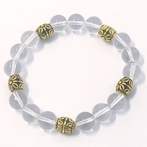 Genuine Clear Quartz Bead Bracelet