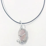 Rose Quartz & Aluminum Pendant Necklace